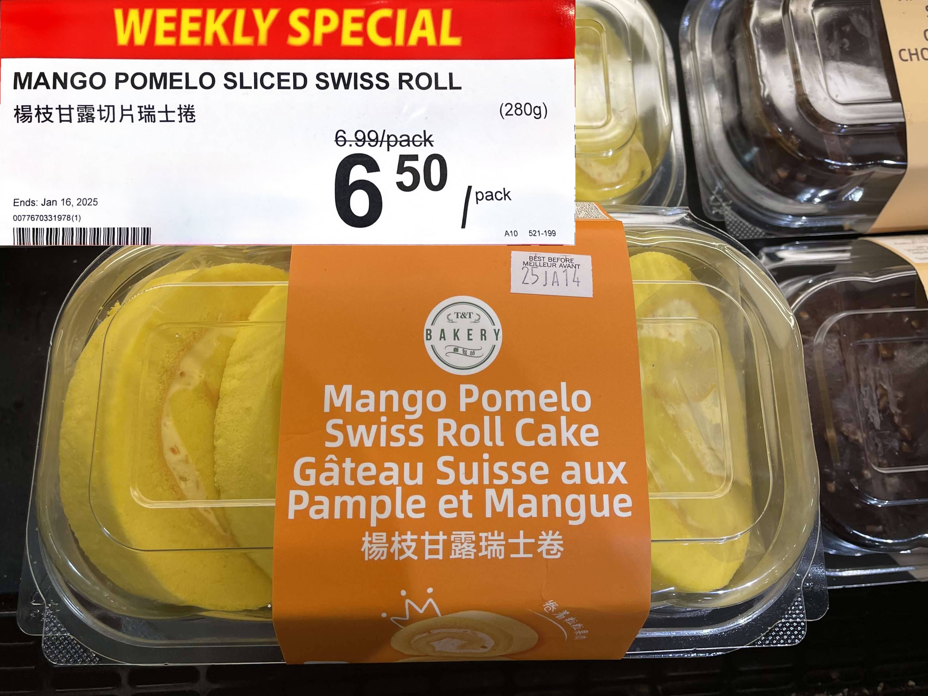 Mango Pomelo Sliced Swiss Roll